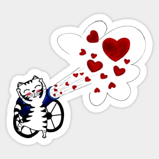 Yuna Cat | Spreading Love, Not War Sticker